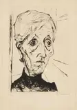 Max Beckmann, Alte Frau, 1916, Etching on laid paper with watermark "Van Gelder Zonen"