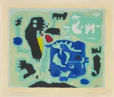 Willi Baumeister, Grün - Komposition in Grün, 1954, Farbserigraphie auf Velin
