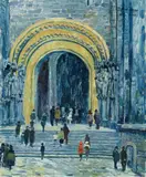 Richard Bloos, Kirchenportal, 1923, Oil on canvas