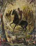 Lorenz Bösken, Reiter, 1920s, Oil on canvas