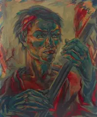 Der Fahnenträger by Lorenz Bösken, 1919, Oil on card, sold Nov 2015