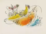 Marc Chagall, Der Akkordeonspieler, 1957, Colour lithograph on wove paper with watermark "BFK"