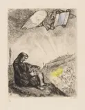 Marc Chagall, Prophétie sur Jerusalem, from: Bible, 1958, Etching, watercoloured, on wove paper with watermark "ARCHES"
