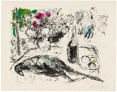 Le Faisan by Marc Chagall, 1966, Lithograph on wove paper with watermark "Arches", sold Nov 2015