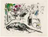 Marc Chagall, Le Faisan, 1966, Lithograph on wove paper with watermark "Arches"