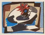 Heinrich Maria Davringhausen, Stilleben mit Huhn und Hahn. Verso: Interieur