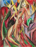 Josef Eberz, Untitled (Schicksal), 1918, Watercolour and pen and ink drawing on watercolour card