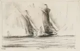 Lyonel Feininger, Fischer=Flotte I, 1927, Charcoal and India ink drawing on laid paper 28.7/