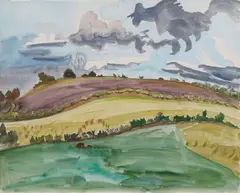 Dunkler Acker by Erich Heckel, 1934, Watercolour and pencil on watercolour card, sold Nov 2015