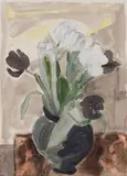 Tulpen im schwarzen Topf by Erich Heckel, 1950, Watercolour over pencil on chamois-coloured wove paper, offered Nov 2015