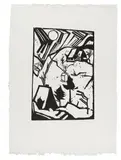 Schneetreiben by Erich Heckel, 1914, Woodcut on fibrous laid paper 41.1/43.6 x 28.5/, offered Nov 2015