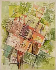 Rechtecke by Hannah Höch, 1952, Gouache on ivory-coloured smooth wove paper, sold Nov 2015