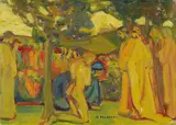 Adolf Hölzel, Büsserin (Legende), Circa 1907/1908, Oil on card