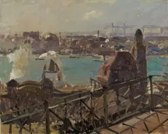 Ulrich Hübner, Aus dem Hamburger Hafen, 1911, Oil on canvas
