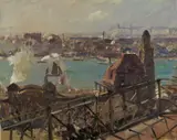 Ulrich Hübner, Aus dem Hamburger Hafen, 1911, Oil on canvas