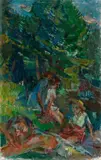 Michel Kikoine, Jeunes filles sous les arbres, 1940-1945, Oil on canvas
