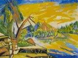 Amerikanische Landschaft by Bruno Krauskopf, Circa 1950, Watercolour on light card, offered Nov 2015
