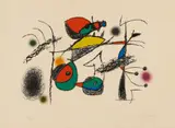 Raymond Queneau by Joan Miró, 1975, Colour lithograph on wove paper with watermark "ARCHES FRANCE", sold Nov 2015