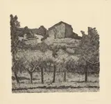 Giorgio Morandi, Paesaggio di Grizzana, le Lame, 1931, etching