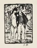 Otto Mueller, Zirkuspaar (Varieté), 1920-1921, Lithograph on wove paper with blindstamp "DIE SCHAFFENDEN"