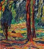 Walter Ophey, Parklandschaft mit Bank
