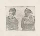 Emil Nolde, Nachbarn, 1918, Etching on firm laid paper with watermark "Van Gelder"