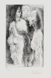 Pablo Picasso, Grosse courtisane, avec un viellard et un spectateur, 1968, Etching on wove paper