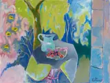 Heinrich Steiner, Gartentisch mit Erdbeeren
