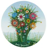 Josip Generalić, Wiesenblumen-Bouquet (Dekorentwurf für Porzellanteller)