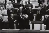 Barbara Klemm, Breschnew und Honecker am 30. Jahrestag der DDR (Breschnew and Honecker on the 30th anniversary of the GDR)