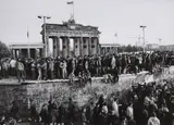 Fall der Mauer. Brandenburger Tor, Berlin, 10. November 1989 (Fall of the Wall, Brandenburg Gate, Berlin, 10th November 1989) by Barbara Klemm, 1989, Gelatin silver print, printed c., sold Nov 2015