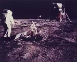 Nasa, PSEP deployed, Aldrin walks toward LR-3 and Lunar Module, 1969, Vintage chromogenic print