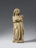 A Northern French carved limestone figure of the Virgin and Child, circa 1370/1380. by Northern France circa 1370 & 1380, Carved in the round, the reverse only summarily carved and partially flattened. Very minor remains of former polychromy., sold Nov 2015