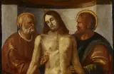 Italian School circa 1500, Christ with Two Saints, Oil on canvas (relined)