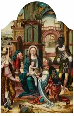 Antwerp School circa 1520, The Adoration of the Magi, Oil on panel
