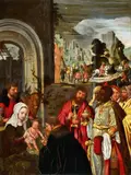 Antwerp School circa 1520, The Adoration of the Magi, Oil on panel (parquetted)