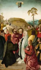 attributed to Bartholomaeus Bruyn the Elder, The Ascension of Christ, Oil on panel (parquetted)