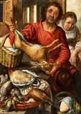 A Market Scene by studio of Joachim Beuckelaer, Oil on panel, offered Nov 2015