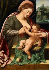 Lambert Rijckx, The Virgin and Child, Oil on panel (parquetted)