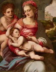 Francesco Brina, The Virgin and Child with John the Baptist, Oil on panel