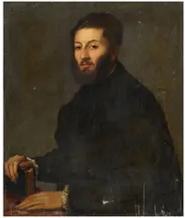 in the manner of Giovanni Battista Moroni, Portrait of a Man, Oil on canvas (relined)