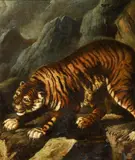 Flemish School active in Venice circa 1600, The Tiger, Oil on canvas (relined)