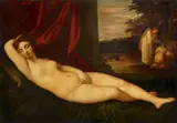 called Il Padovanino Alessandro Varotari, Recumbent Venus, Oil on canvas (relined)