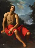 John the Baptist in the Wilderness by Cristofano Allori Zanobi Rosi, Oil on canvas (relined), offered Nov 2015