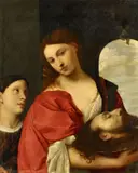 Alessandro Varotari, called Il Padovanino, attributed to, Salome with the Head of John the Baptist (after Tizian), Oil on canvas