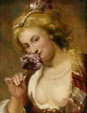 Johann Boeckhorst, Lady with a Rose in her Hair, Oil on panel