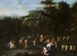 Daniel Vertangen, Landscape with Nymphs and Satyrs, Oil on canvas