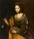 Neapolitan School 17th century, St. Ursula, Oil on canvas (relined)