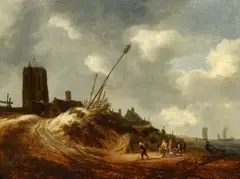 Isaack van Ruisdael, A View of Egmond, Oil on panel