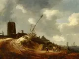 Isaack van Ruisdael, A View of Egmond, Oil on panel